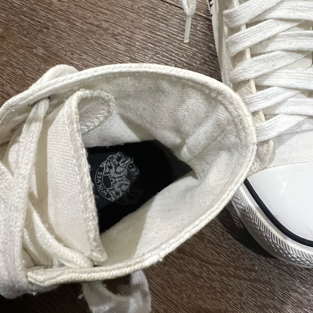 Wolves darc sport White High-Top Sneakers with Black wolf Design size 8 - Picture 7 of 13